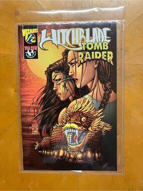 Vintage 1999 Witchblade Tomb Raider 1/2 Sealed Comic COA Michael Turner Art
